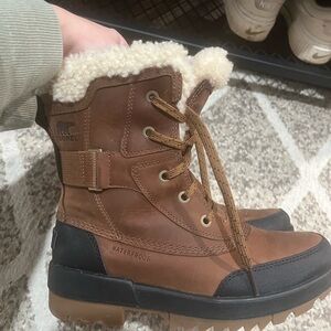 Sorel Tan and Black Winter Boots